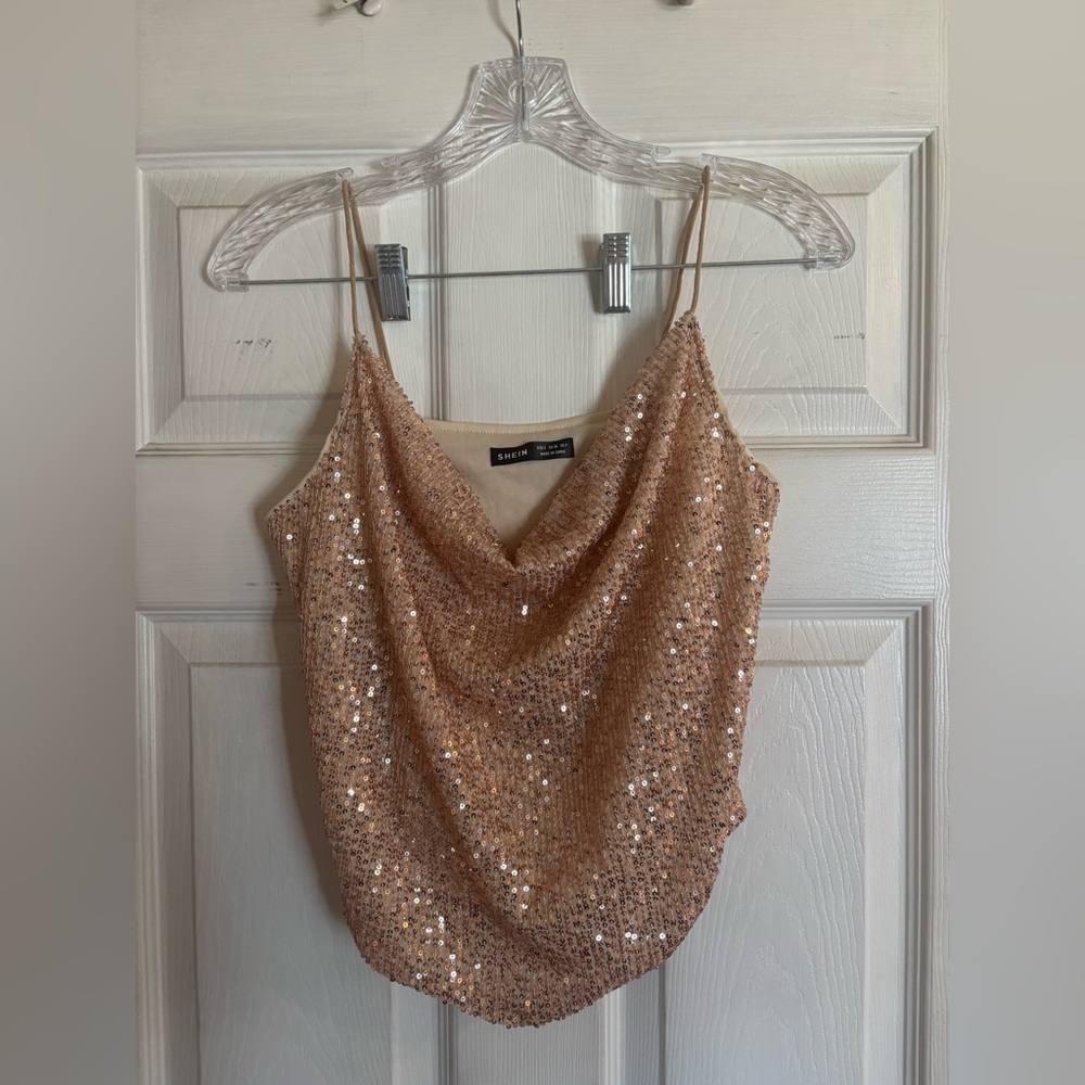 SHEIN Gold Sequin Camisole